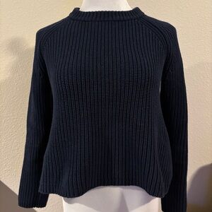 QUINCE Cotton Fisherman Women's Navy Sweater
